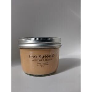 Pure Blossoms Apricot & Honey Scented Candle,8 oz, Handmade, Soy Wax